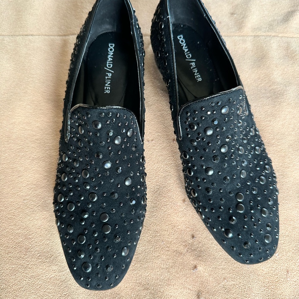 Donald J. Pliner Black Embellished Women’s Loafers